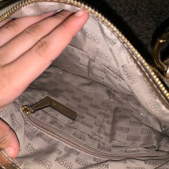 Michael Kors Gold Leather Purse - Picture 6 of 7